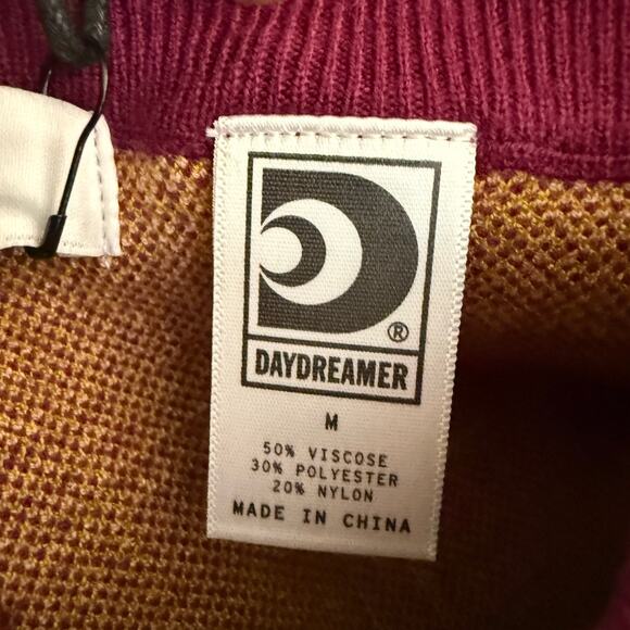 Daydreamer Pants Women Medium Burgundy knit Plaid cropped Dark Academia Preppy - Picture 12 of 14